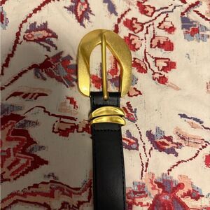 H&M Black Belt with chic gold buckle